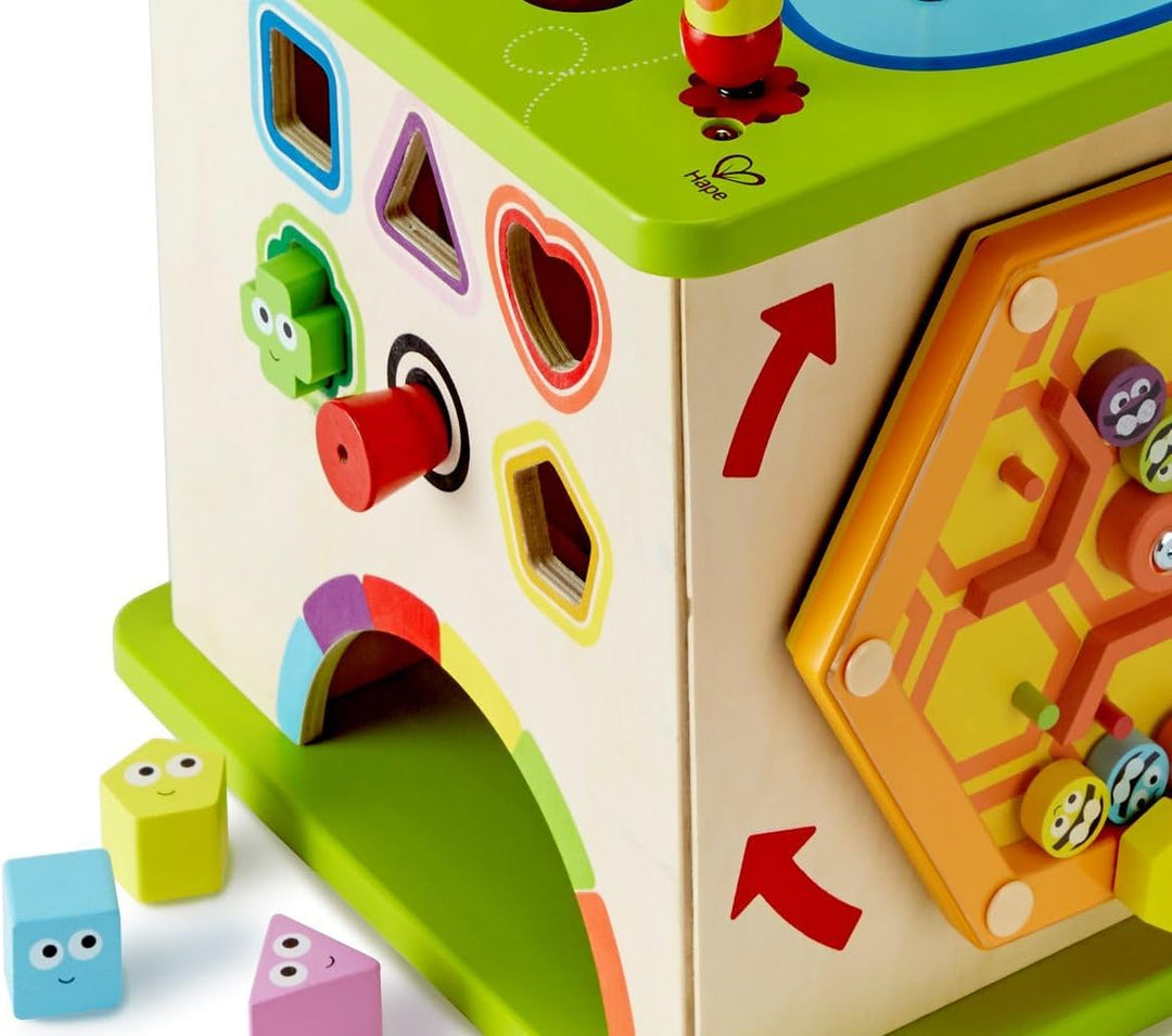 Hape Motorikwürfel „Kleine Tierchen“ aus Holz Multifunktions-Spielwürfel | Lernspielzeug aus Holz fü