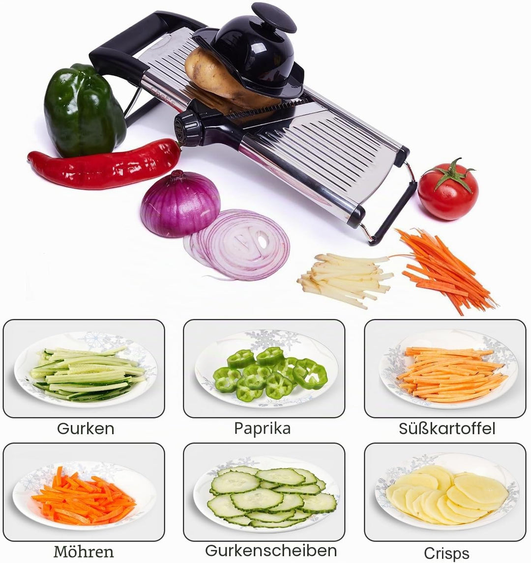 Chef's Inspirations Mandoline Gemüsehobel Gemüseschneider Eignet sich toll für Aufschneiden von Lebe