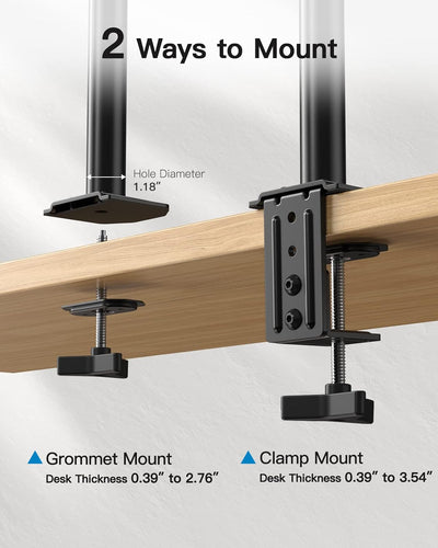 HUANUO Monitor Halterung 2 Monitore für 13-30 Zoll Bildschirme, Monitorhalterung 2 Monitore Höhenver