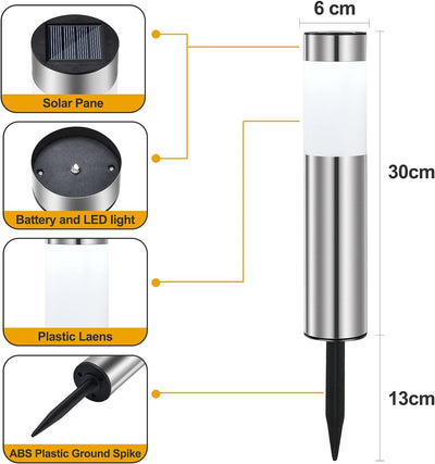 Heinstian Solarleuchten für Aussen Garten Warmweiss LED Gartenleuchten Outdoor IP65 Wasserdicht Edel