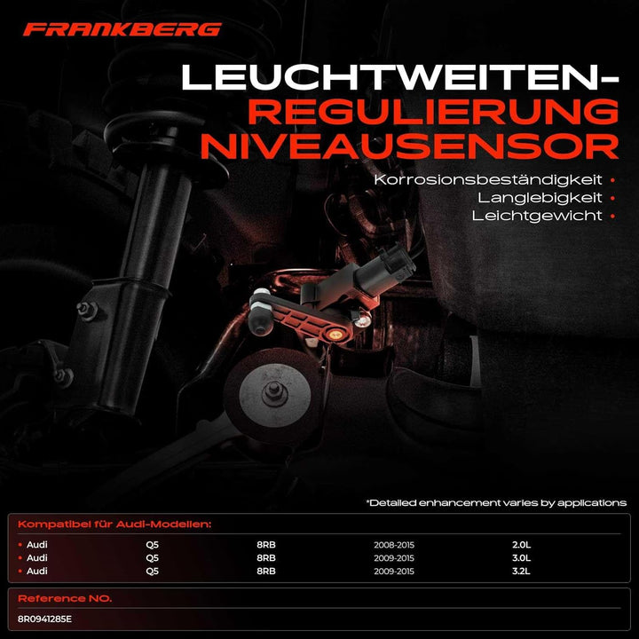 Frankberg Niveausensor Leuchtweiten mit Gestänge Vorderachse Links für Q5 8R 2009-2015 8R0941285E