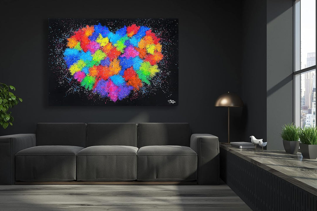 Monica Mirafiori I 100% HANDGEMALT I Gemälde Hart 100x70cm | Gemälde Handgemalt | Acrylgemälde | Seh