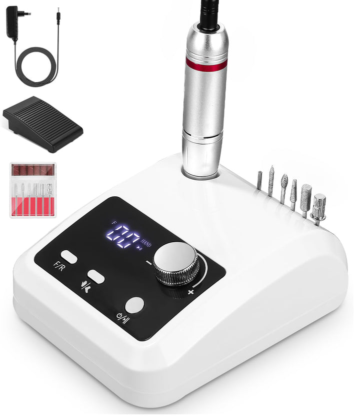 Nagelfräser, 45,000 rpm Fräser Für Gelnägel, Nagelfeile Elektrisch, 6 en 1 Elektrische Nagelfeile, N