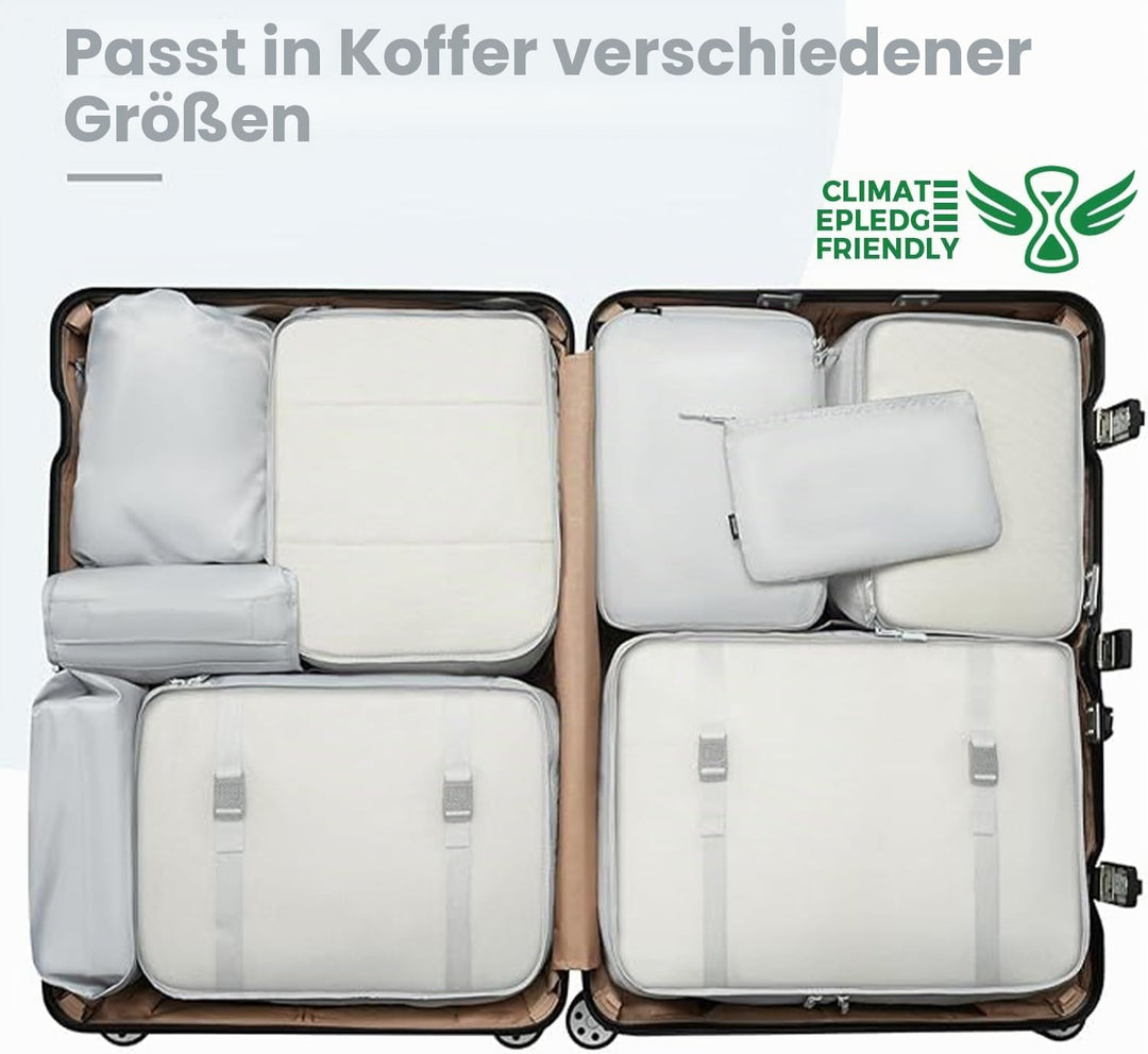 BAGAIL 10er-Set Packwürfel in verschiedenen Grössen Packorganizer für Reisezubehör Handgepäck Koffer