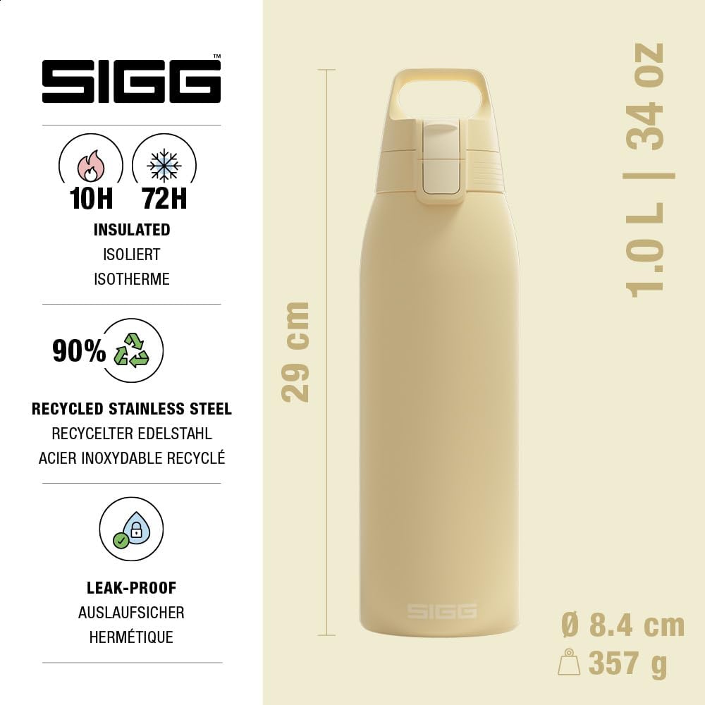 SIGG - Isolierte Trinkflasche - Shield Therm One Opti Yellow - Für kohlensäurehaltige Getränke geeig