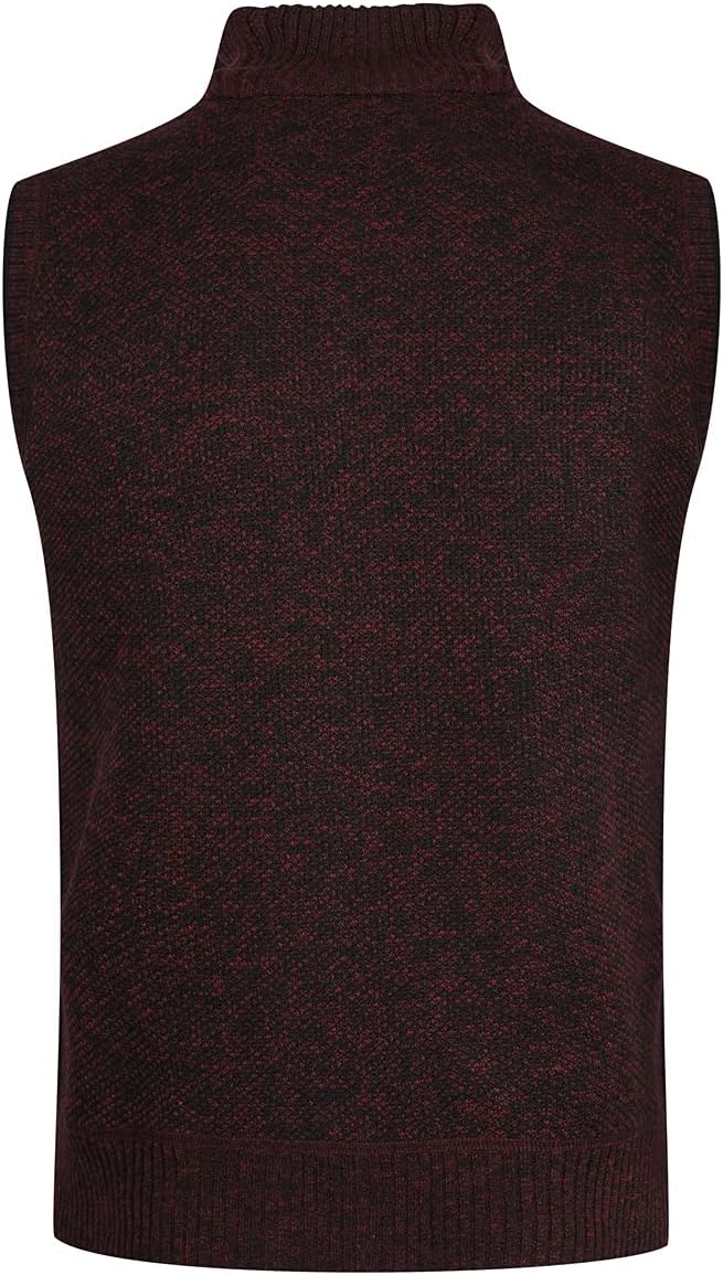 YOUTHUP Herren Weste Fleece Fütterung Winter Frühling Strickjacke Ärmellose Fleecejacke Stehkragen S