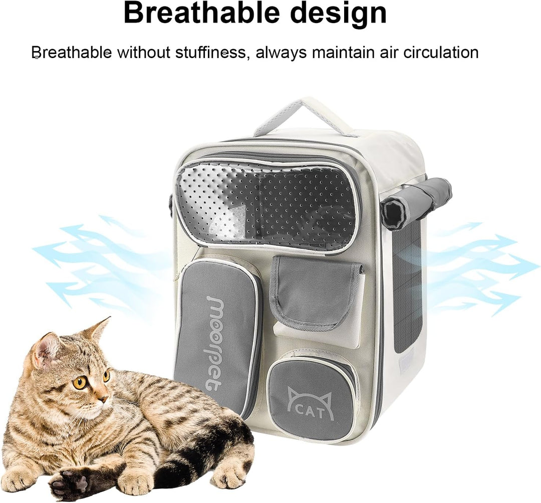 Katzenrucksack Atmungsaktive Hunderucksack Tragbare und Faltbare Katzen Rucksack für Katzen und Klei
