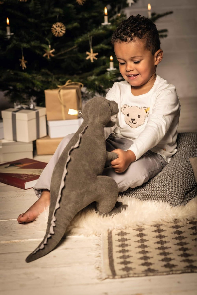 Steiff 067136 Thaisen T-Rex Dino - 45 cm - Kuscheltier - grau Paloma, Paloma