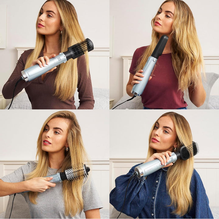 BaByliss Hydro Fusion Smooth & Shape Warmluftbürste mit 4 Aufsätzen zum Föhnen, Glätten, Volumen und