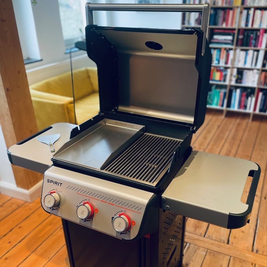 Grillrost.com Das Original Edelstahl Grillplatte | Plancha 44,3x26cm - passend für Weber Spirit | 4m