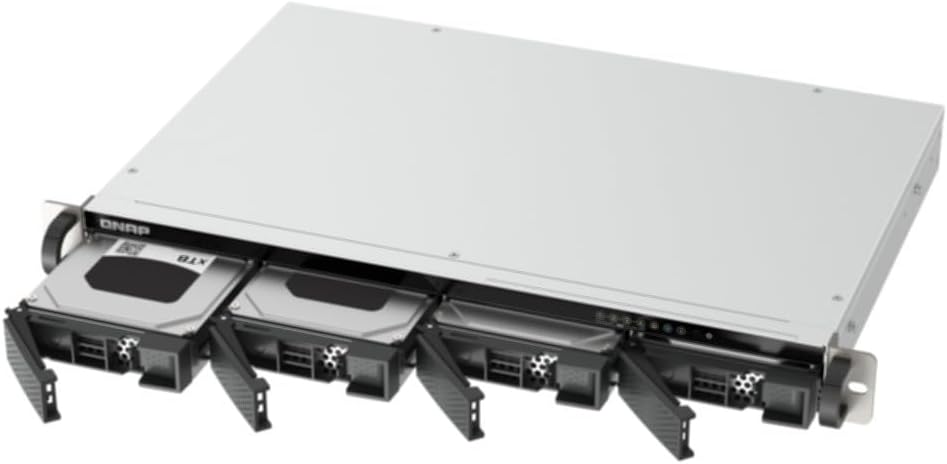 QNAP TS-433eU 4-Bay NAS, 1U Rackmount Design, Kurze Tiefe, Edge Speicher, Dateiverwaltung, Docker Co