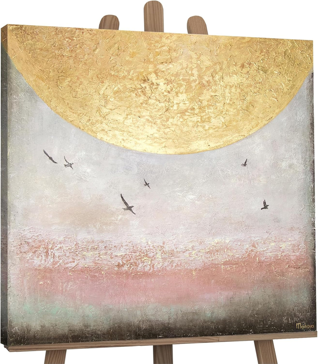 YS-Art XXL Abstrakt Acryl Gemälde auf Leinwand Sonnenenergie II handgemalt Wandbilder Wohnzimmer mod