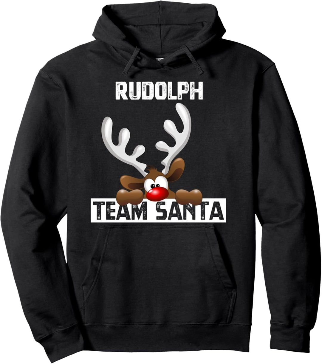 Team Rudolph Santa Rentier, Perfect Christmas Costume Ugly Pullover Hoodie
