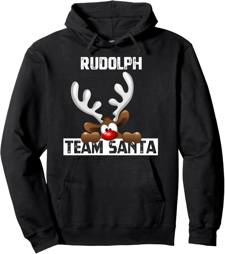 Team Rudolph Santa Rentier, Perfect Christmas Costume Ugly Pullover Hoodie