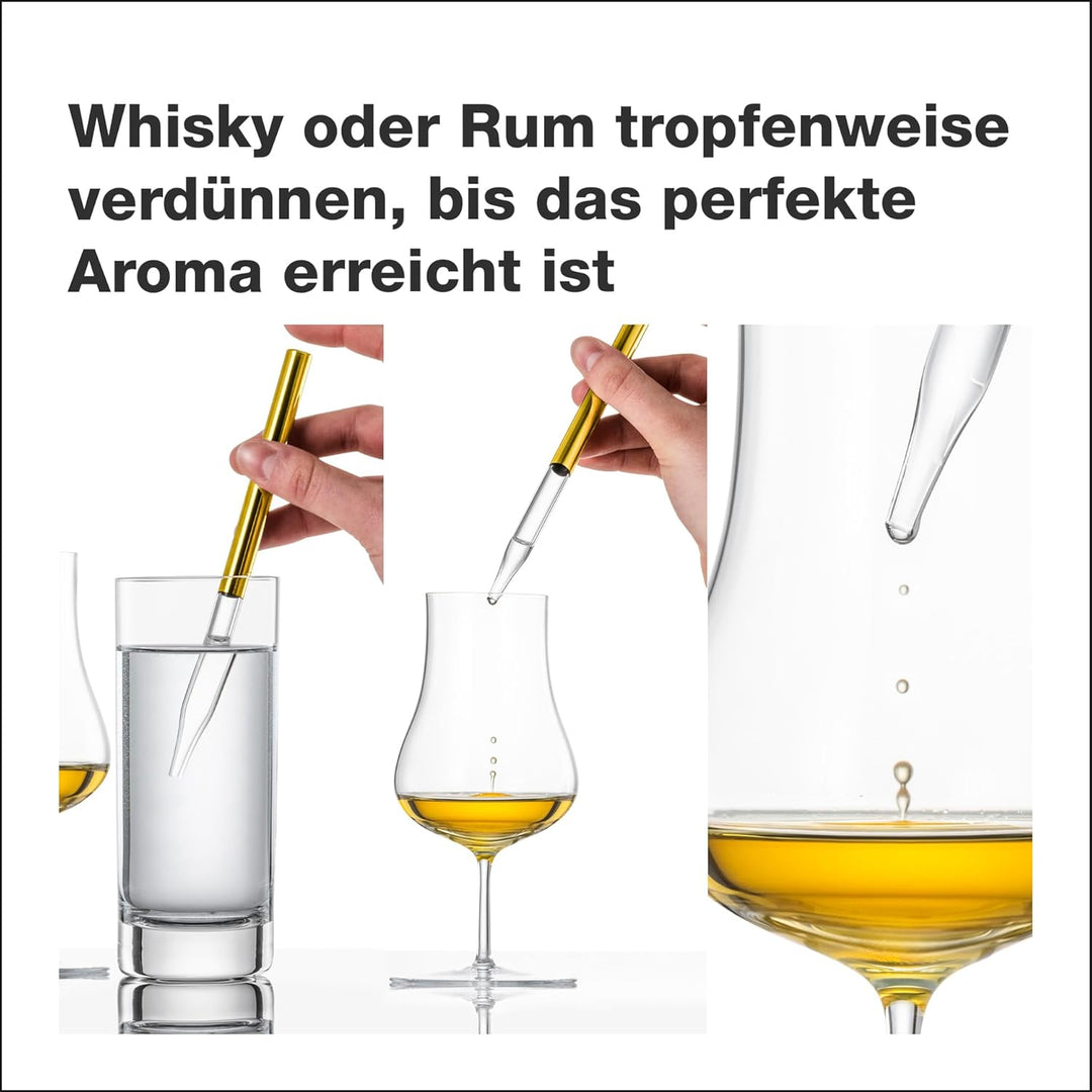 EISCH Whisky Pipette Gold - Handgefertigte Glaspipette veredelt mit echtem Gold - Made in Germany, G