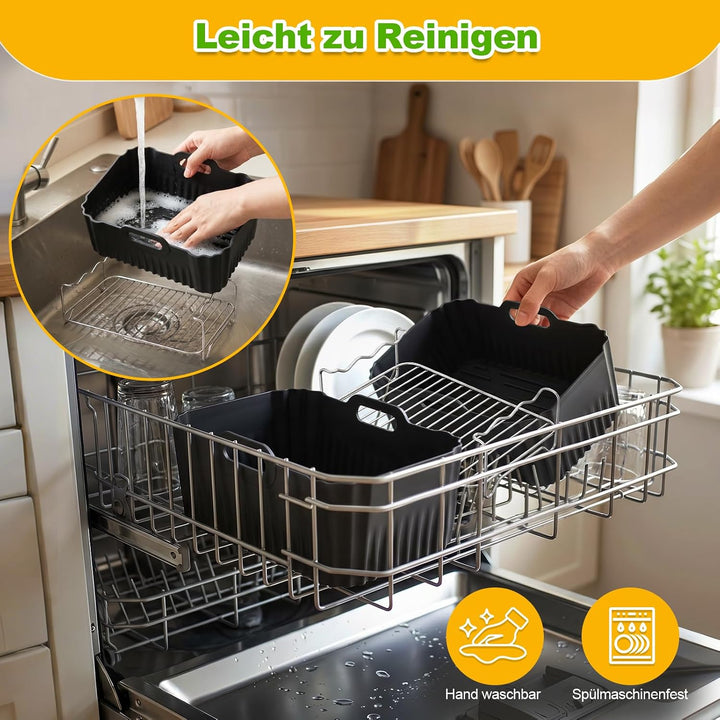 Edelstahl Grillrost Set Airfryer für COSORI 8,5L 2 Kammern, 5 Stück | Heissluftfritteuse Zubehör, Gi