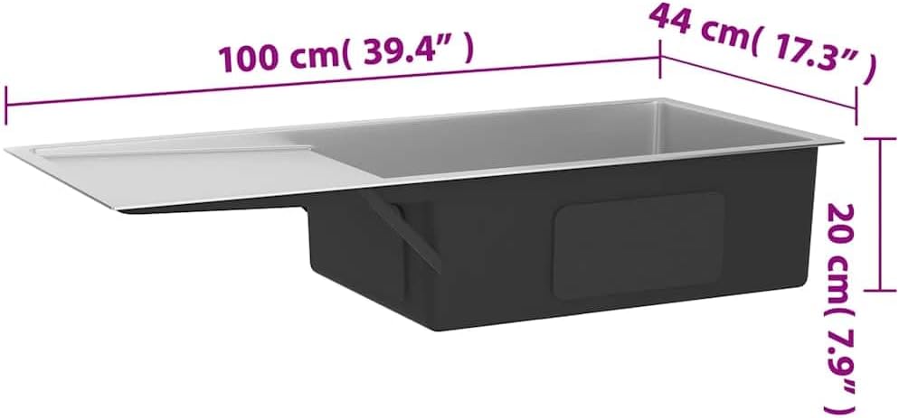 vidaXL Handgemachte Einbauspüle Wasserabfluss in X-Form Spüle Edelstahlspüle Küchenspüle Spülbecken