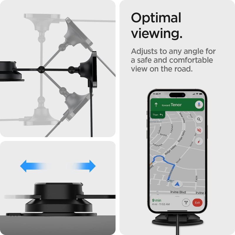 Spigen OneTap Pro 3 MagFit MagSafe Autohalterung Ladegerät, Magnetisches Kabelloses Auto Handyhalter