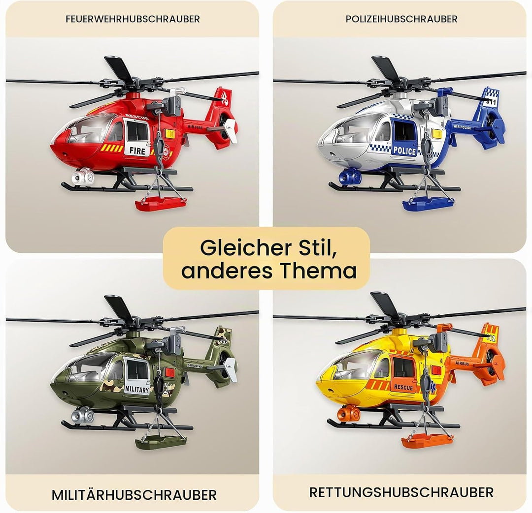 Grünes Militärspielzeug mit grossem Hubschrauber, Armeespielzeug mit Lichtern und Geräuschen, Geburt
