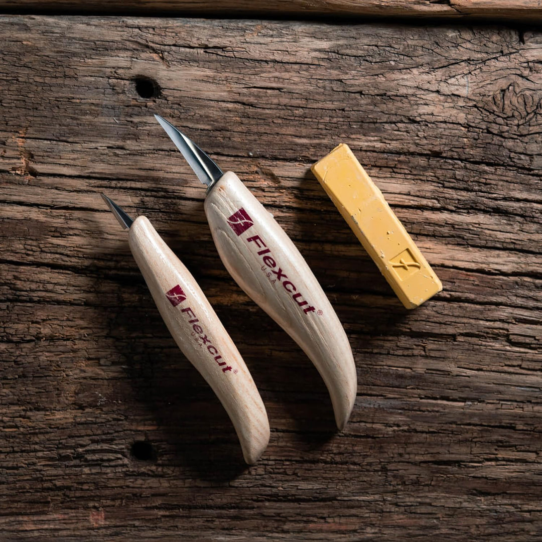 FLEXCUT Whittlers Knife Kit, Schnitzmesser, Holzgriff, Kerbschnitzmesser, Schnittwerkzeug, Wood Carv