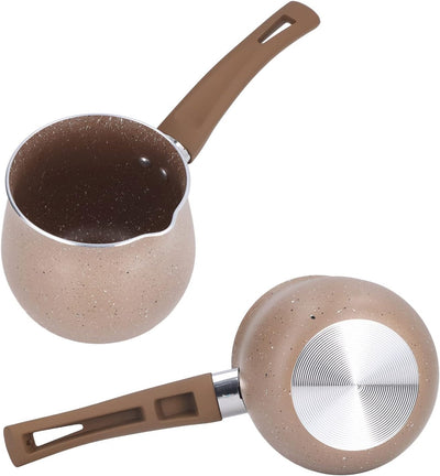 Milchpfanne, 10 Cm Durchmesser Antihaft-Kochtopf mit Ausgieöern Aluminiumlegierung Topf mit Emaillie