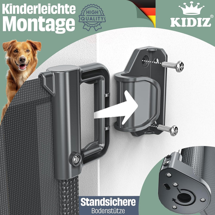 KIDIZ® Treppenschutzgitter Türschutzgitter ausziehbar 0-180CM | kindersicheres Treppengitter für Bab