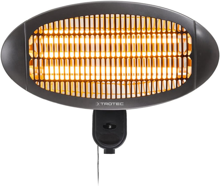 TROTEC Terassenheizstrahler Infrarot IR 2000 S – Heizleistung 650 W / 1300 W / 2000 W – Standgerät,