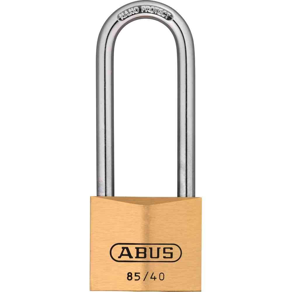 ABUS Vorhängeschloss Messing 85/40HB63 - mit hohem Bügel - für Kellertüren, Schuppen u. v. m. - wett