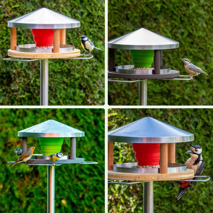 LicusDesign Lech Vogelhaus mit Ständer wetterfest Vogelfutterhaus mit Ständer Vogelhäuschen mit Stän