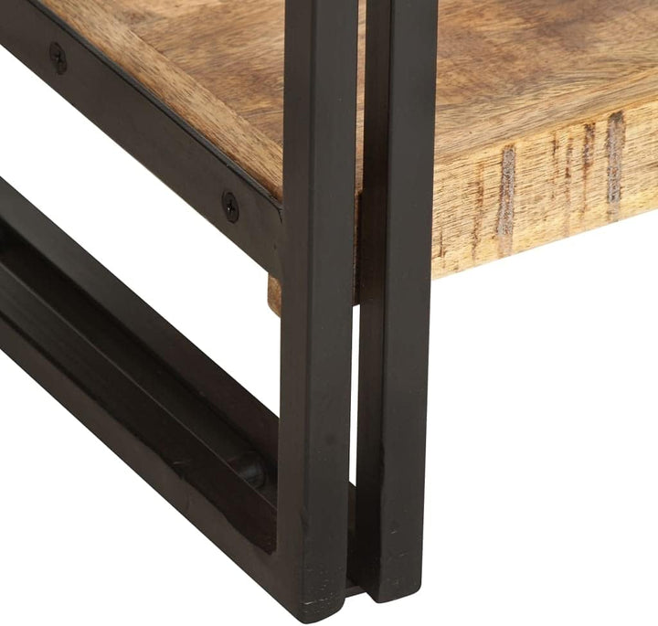 vidaXL Mangoholz Massiv Bücherregal 5 Fächer Industriestil Standregal Büroregal Wandregal Lagerregal