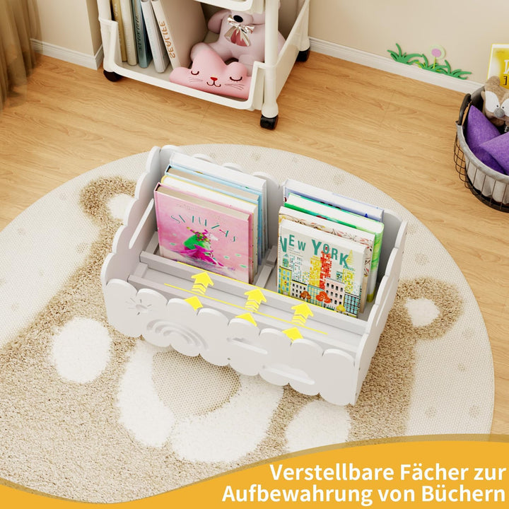 Kinder Bücherregal, Montessori Bücherregal Kinder, Bücherkistes Kinders für Leseecke, Babyzimmer, Bü