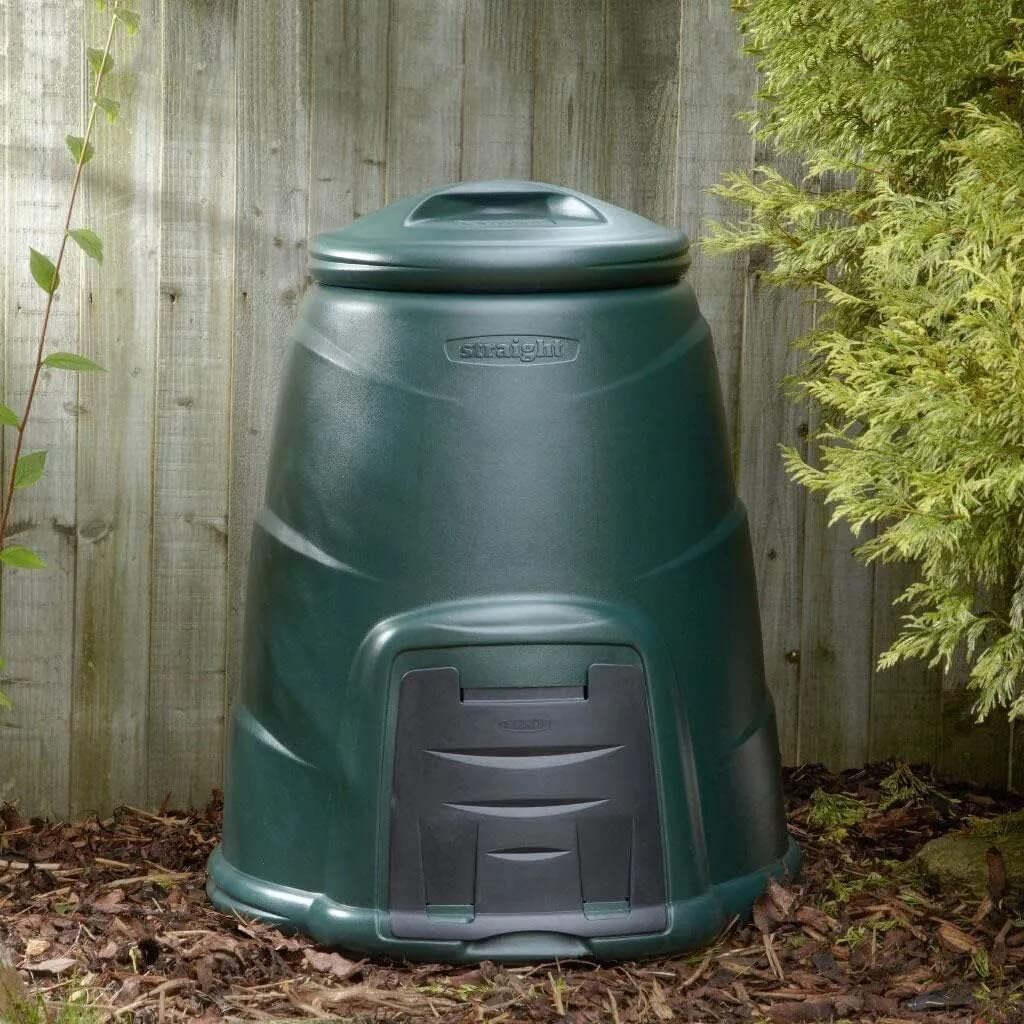 Invopak Gartenkomposter aus recyceltem Kunststoff, 220 l, mit Luke und winddichtem Deckel, gebrauchs