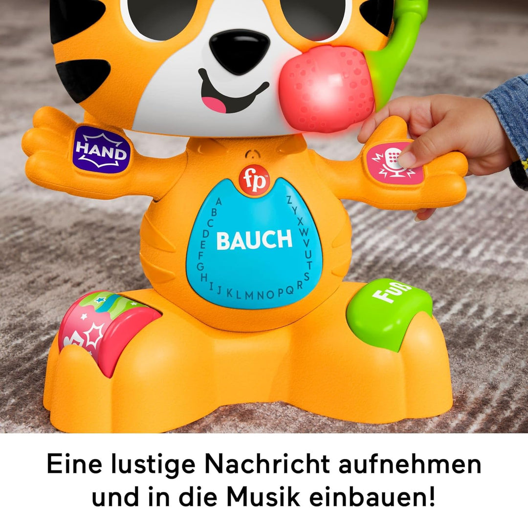 Fisher-Price Lernspielzeug für Babys und Kleinkinder, Beat Bande Lern & Tanz Tiger Justin mit Geräus