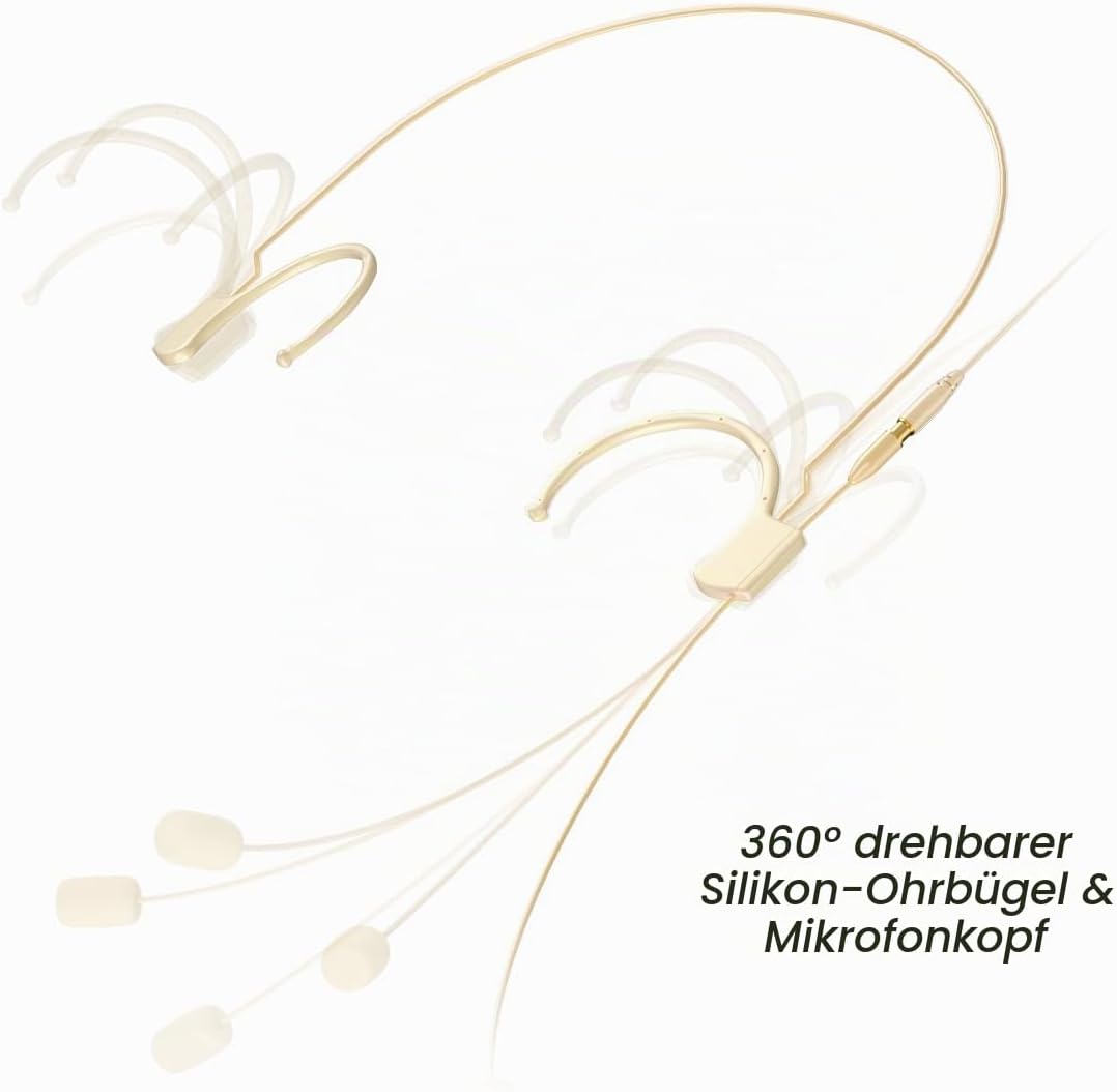 KIMAFUN Headset Mikrofon Professionelles Ohrhörer-Kondensatormikrofon zum Über-Ohr-Hängen, Kompatibe