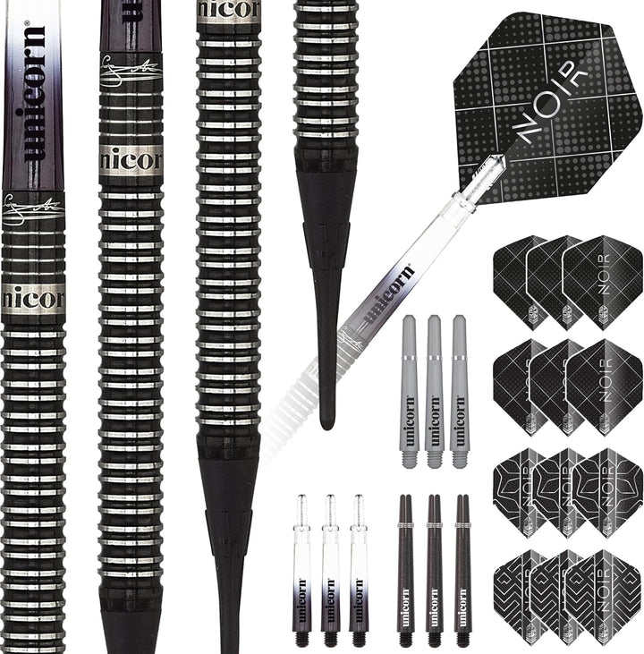 Unicorn Soft Tip Darts Set | Gary 'The Flying Scotsman' Anderson Noir Phase 3 & 5 | 70% & 90% Tungst