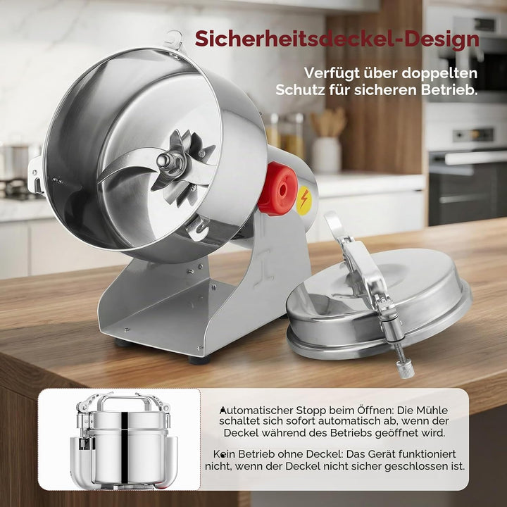 Tragbare Getreidemühle 220 V,Zum Mahlen schütteln,Hochgeschwindigkeits Schleifmaschine Mehl Pulver,D