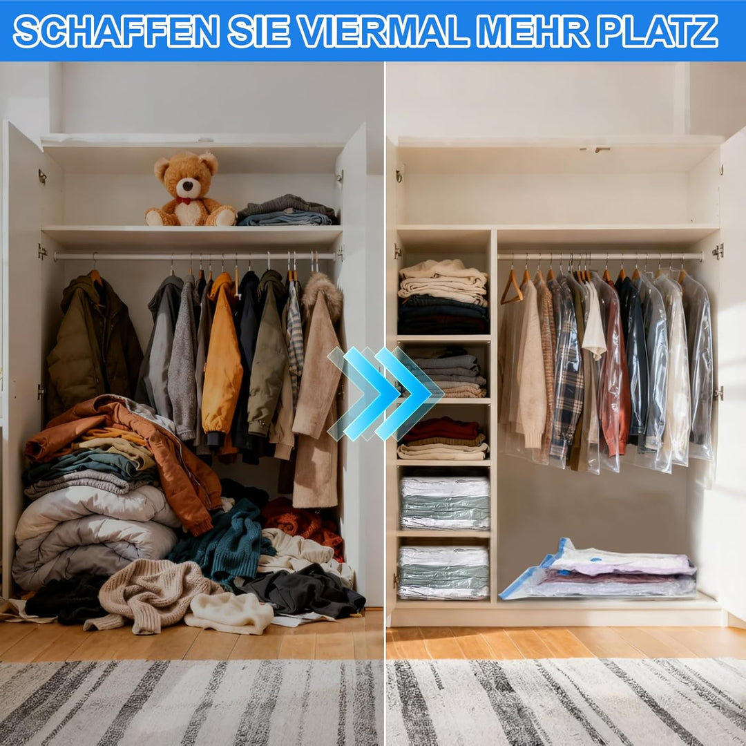 Vakuumbeutel für Kleidung mit Pumpe,10 Stück Vacuum Bags for Clothing(40 * 60,50 * 70,60 * 80,80 * 1