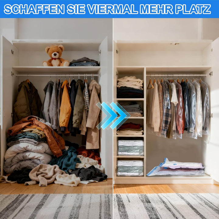 Vakuumbeutel für Kleidung mit Pumpe,10 Stück Vacuum Bags for Clothing(40 * 60,50 * 70,60 * 80,80 * 1