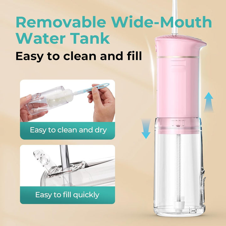 Reise Munddusche Kabellos Zahnreinigung: Oral Irrigator mit 5 Modi, 180ML Wassertank IPX7 Wasserdich