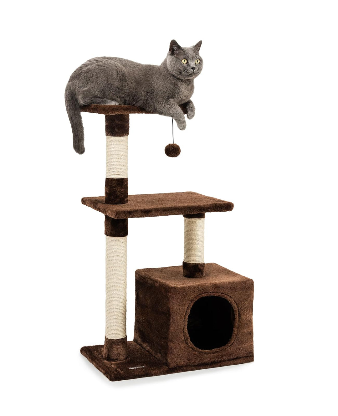lionto Kratzbaum Kletterbaum Katzenkratzbaum Katzenbaum Höhe 85 cm, braun, Braun