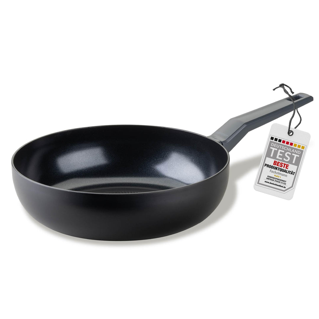 FACKELMANN Wokpfanne 28cm Statement – Keramik beschichteter Wok - Pfanne aus recyceltem Aluminium mi