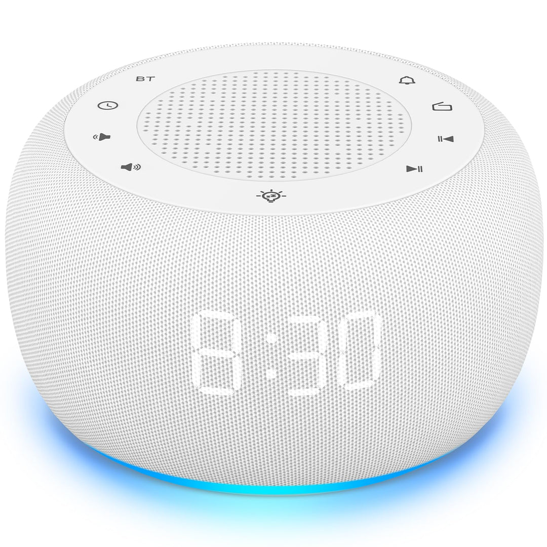 BUFFBEE Radiowecker mit wiederaufladbarer Batterie, Bluetooth-Lautsprecher & Nachtlicht – Kompaktes