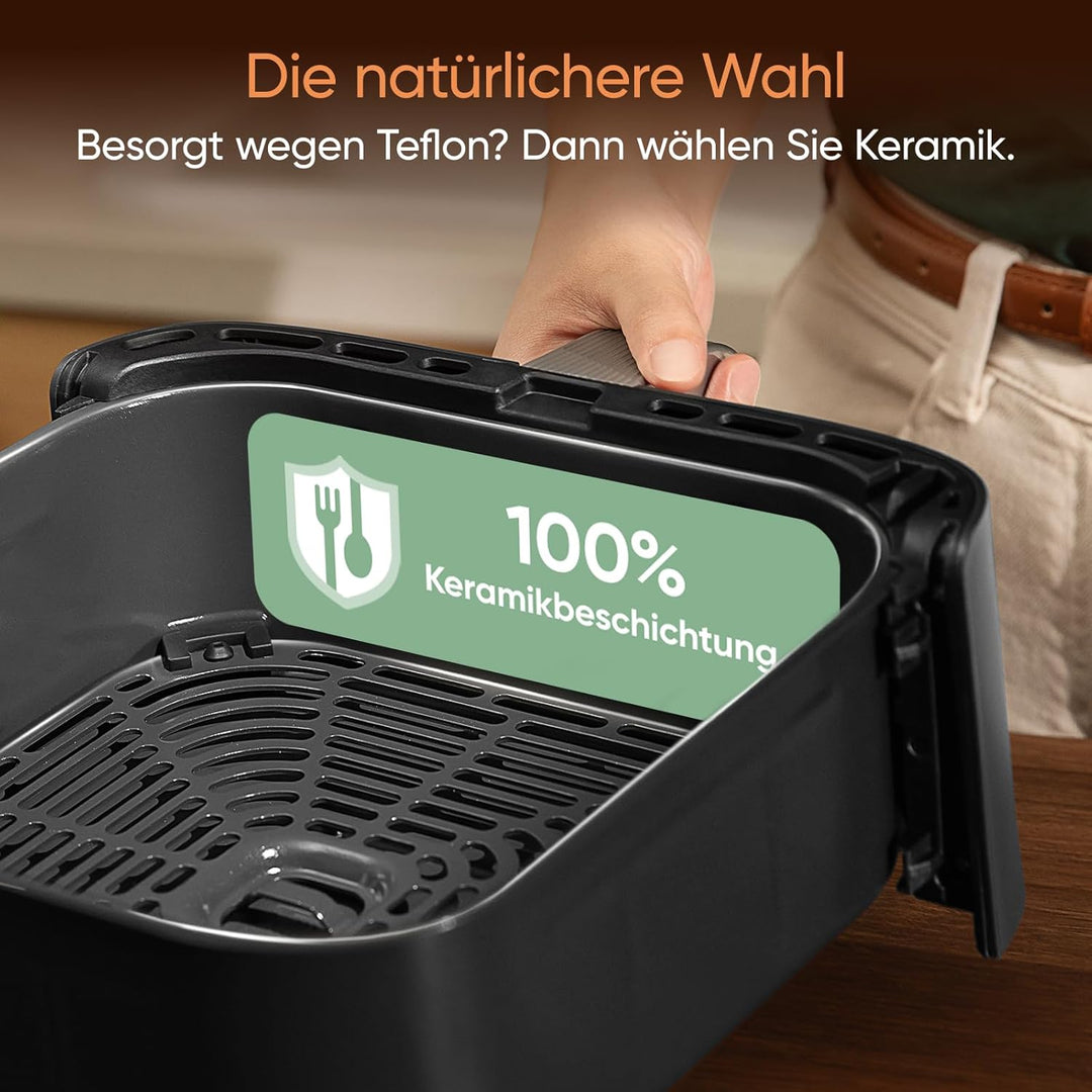 COSORI Turbo Tower Pro Heissluftfritteuse 2 kammern, 10,8L Double Stack Airfryer mit DualBlaze, Kera