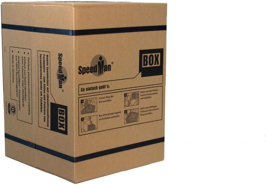 1 SpeedMan Box mit 450m Packpapier | Grammatur 70 gr/m² | Schrenzpapier Spender | in verschiedenen M