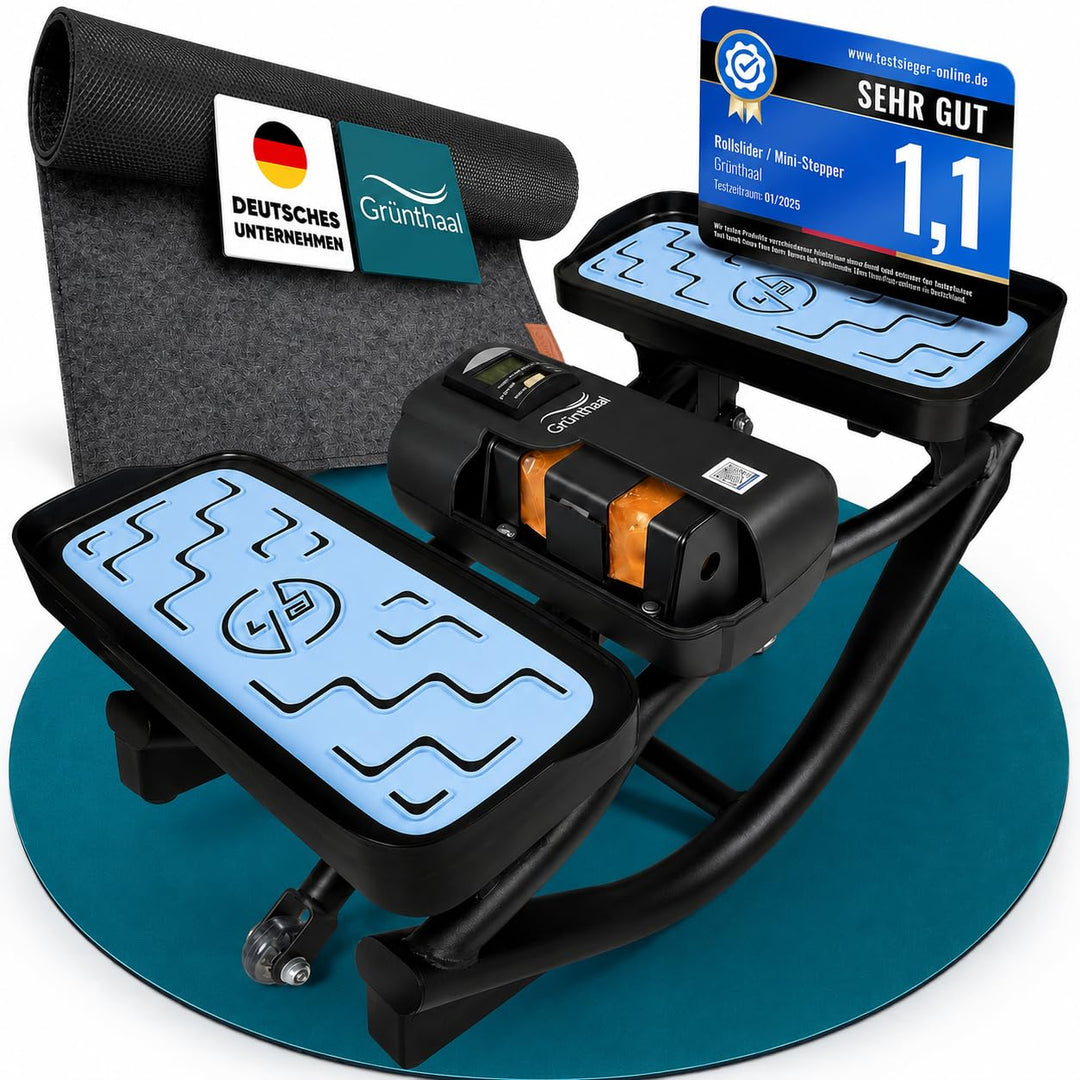 Mini Stepper Alternative - Rollslider - Fitnessgerät für zuhause - leise & gelenkschonend kompakt mi