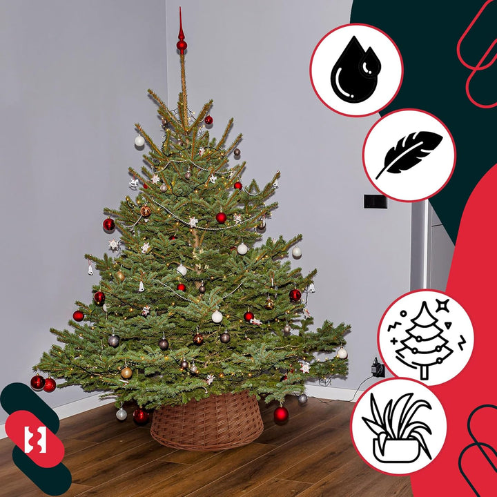 KOTARBAU® Weihnachtsbaum Rock aus Weide Ø 45 cm, Naturfarbe Christbaumständer aus Rattan Natur, Weih