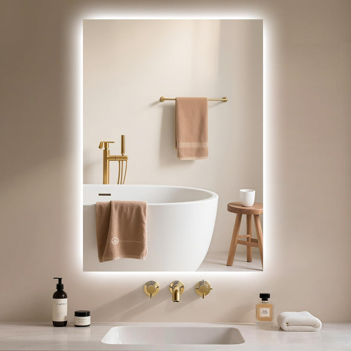 Archaluxe Badspiegel-mit-Beleuchtung 50x70cm - Badezimmerspiegel LED Badezimmer Spiegel mit Beleucht