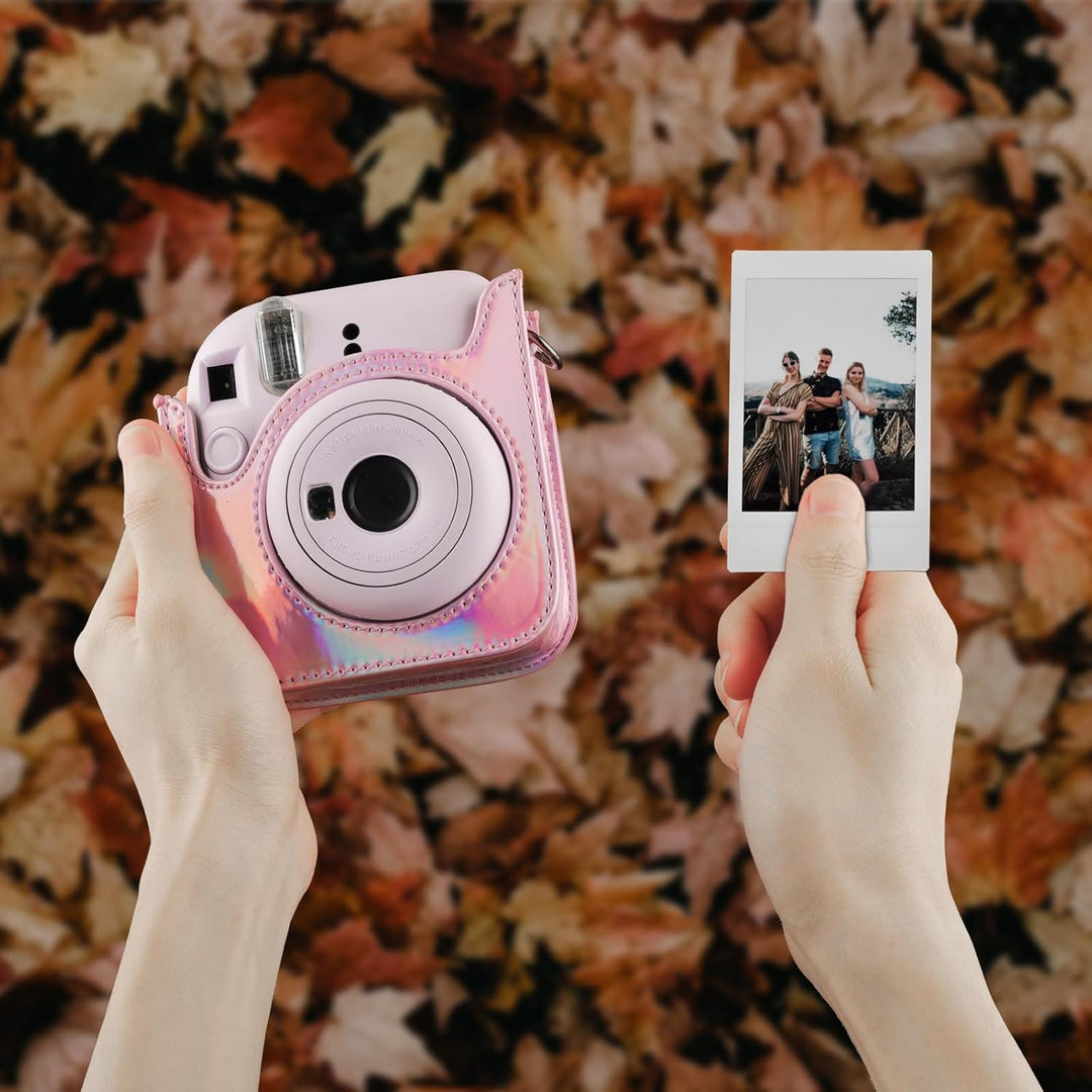Kameratasche für Fujifilm Mini 12, PU-Leder Schutzhülle Kompatibel mit Instax Mini Instant und Digit