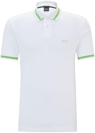 BOSS Herren Pio Polohemd S Weiss 100, S Weiss 100