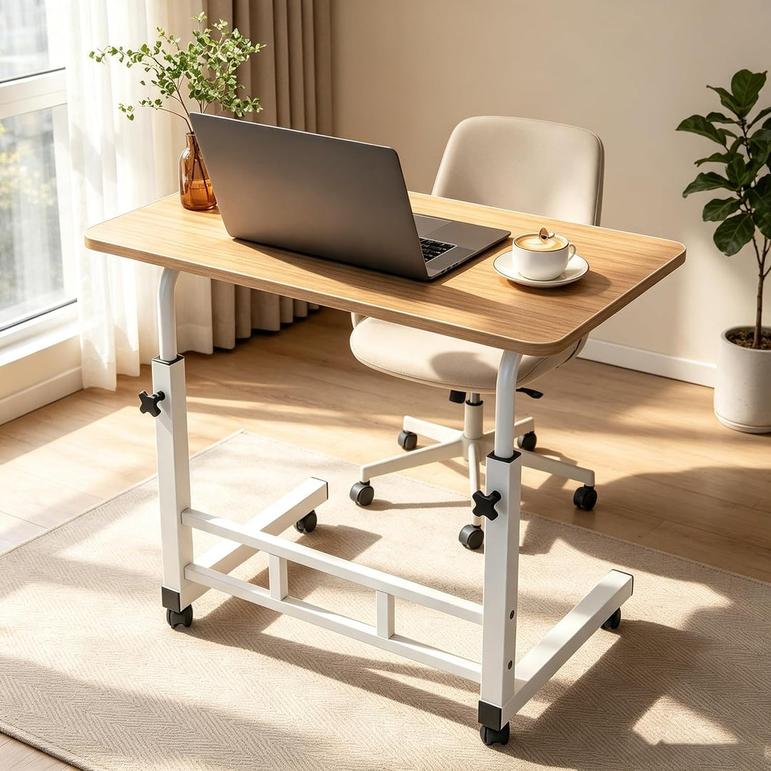 Höhenverstellbarer mobiler Überbetttisch mit Rollen, 60×40cm